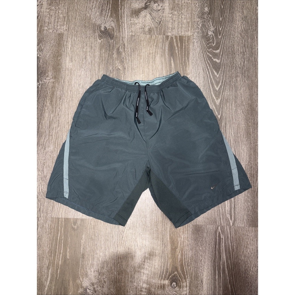 Nike Running Shorts Mens Small Gray Dri-FIT Training Zip Pocket Lined 589849
